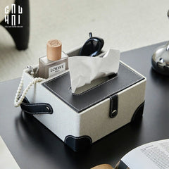 Hộp Khăn Giấy Da Handy Black Evelyn-HỘP KHĂN GIẤY-CẬU HAI HOME DECOR