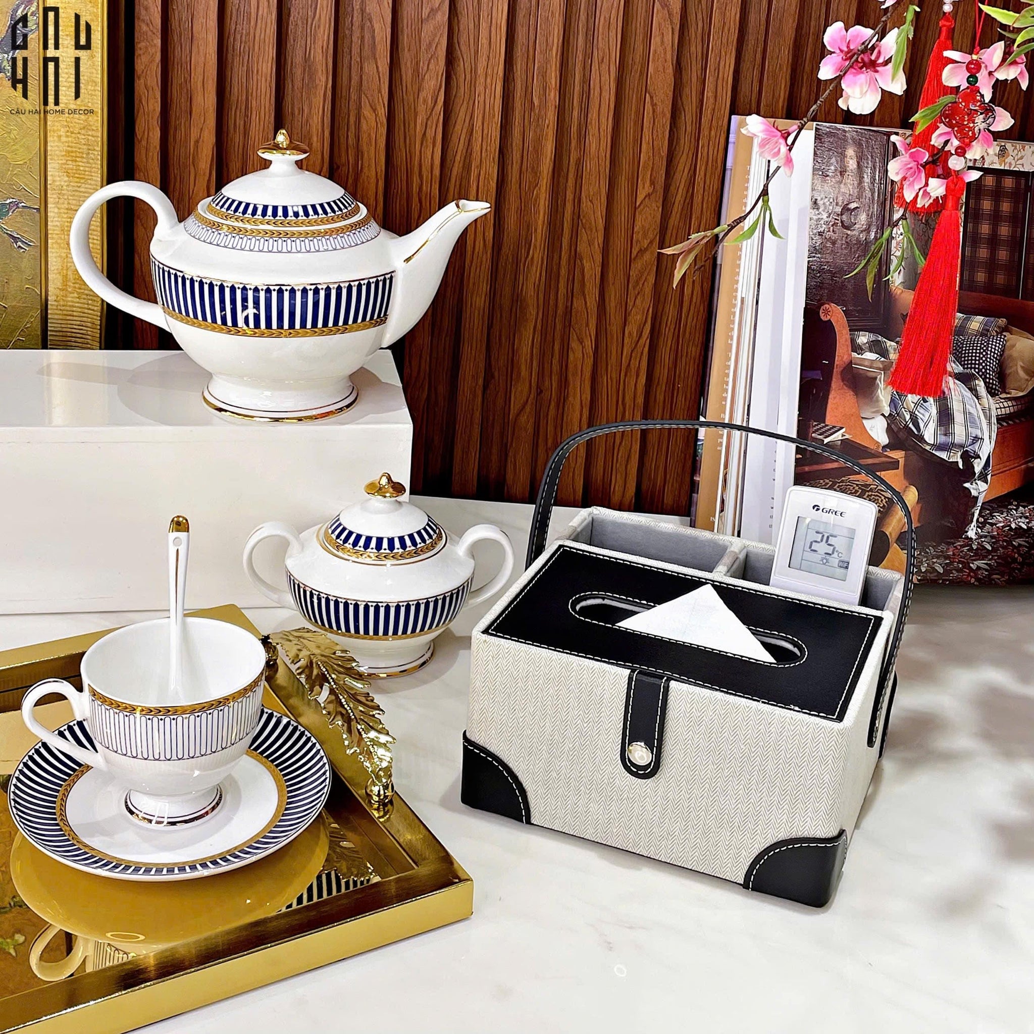 Hộp Khăn Giấy Da Handy Black Evelyn-HỘP KHĂN GIẤY-CẬU HAI HOME DECOR