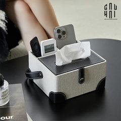 Hộp Khăn Giấy Da Handy Black Evelyn-HỘP KHĂN GIẤY-CẬU HAI HOME DECOR