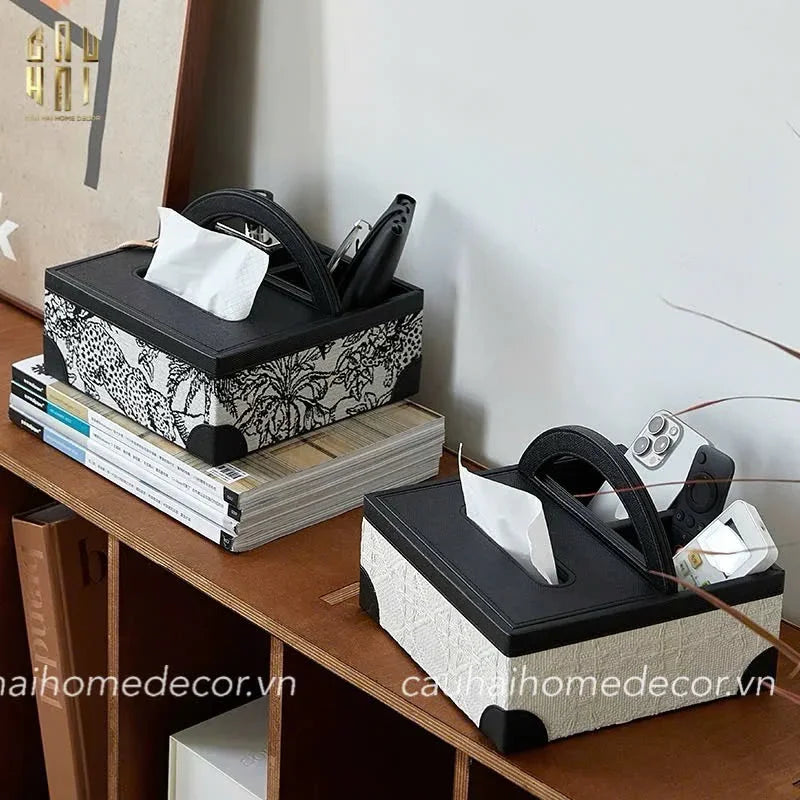 Hộp Khăn Giấy Da Handy Jungle Toile D.O-CẬU HAI HOME DECOR