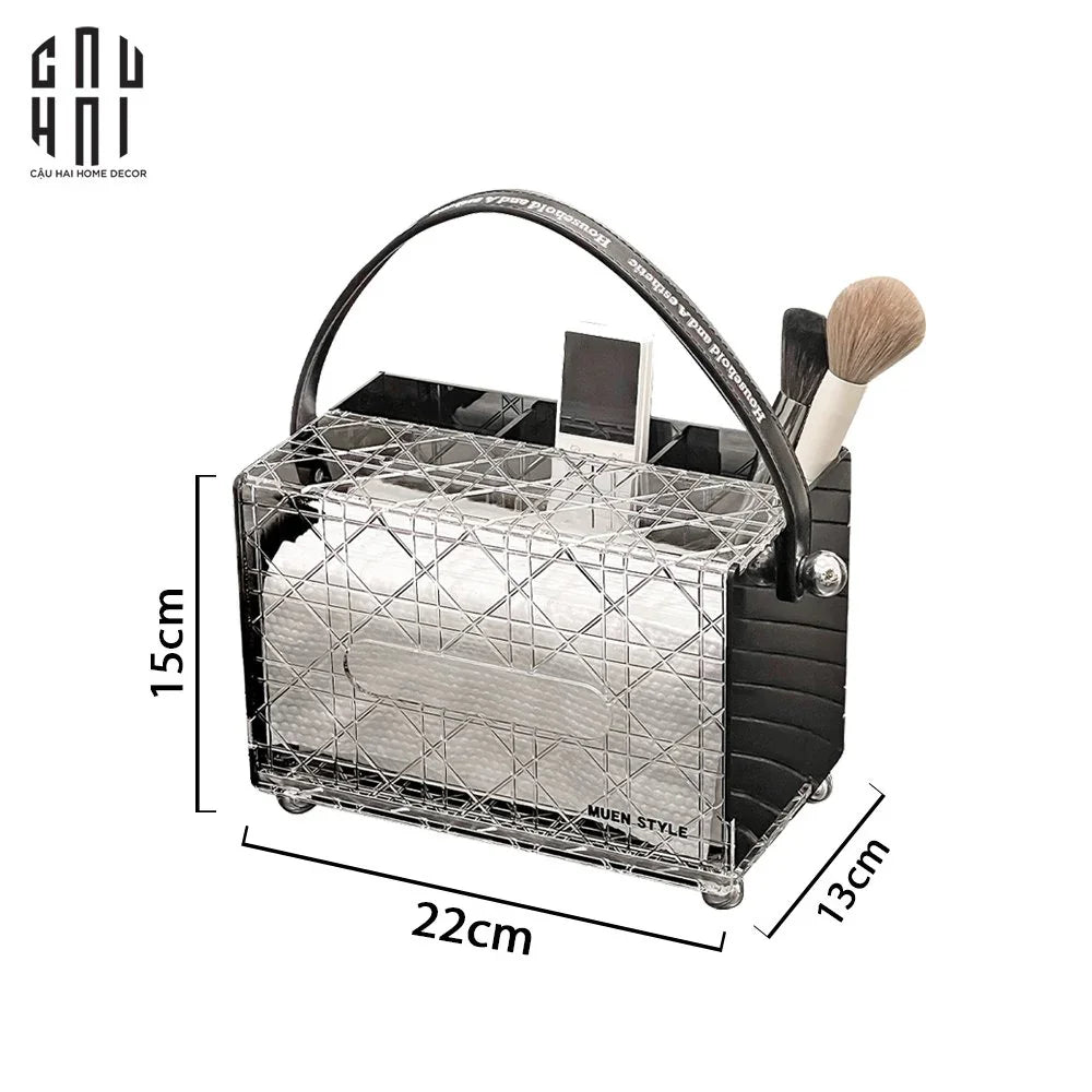 Hộp Khăn Giấy Đa Năng Acrylic - Miley-HỘP KHĂN GIẤY-CẬU HAI HOME DECOR