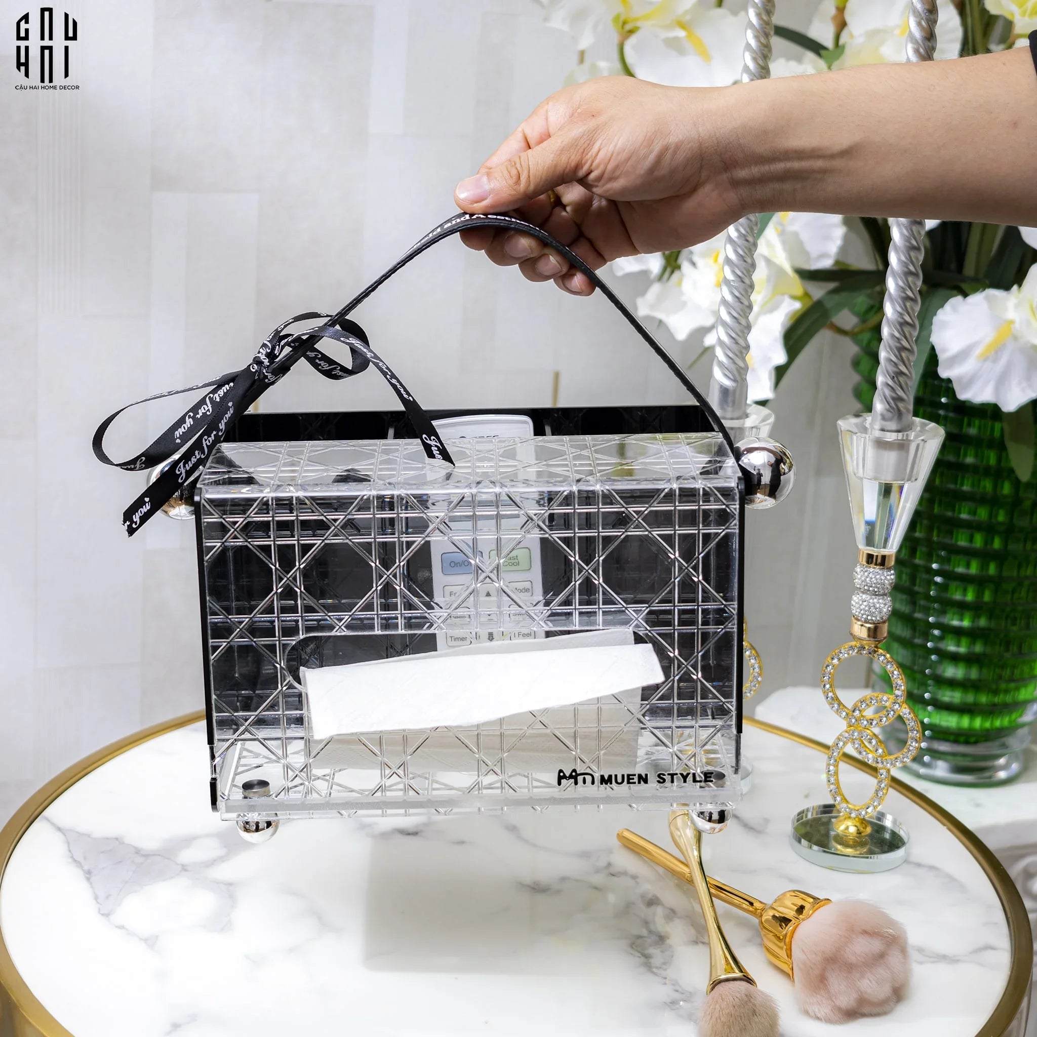 Hộp Khăn Giấy Đa Năng Acrylic - Miley-HỘP KHĂN GIẤY-CẬU HAI HOME DECOR