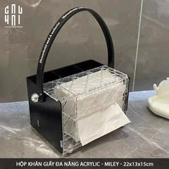 Hộp Khăn Giấy Đa Năng Acrylic - Miley-HỘP KHĂN GIẤY-CẬU HAI HOME DECOR