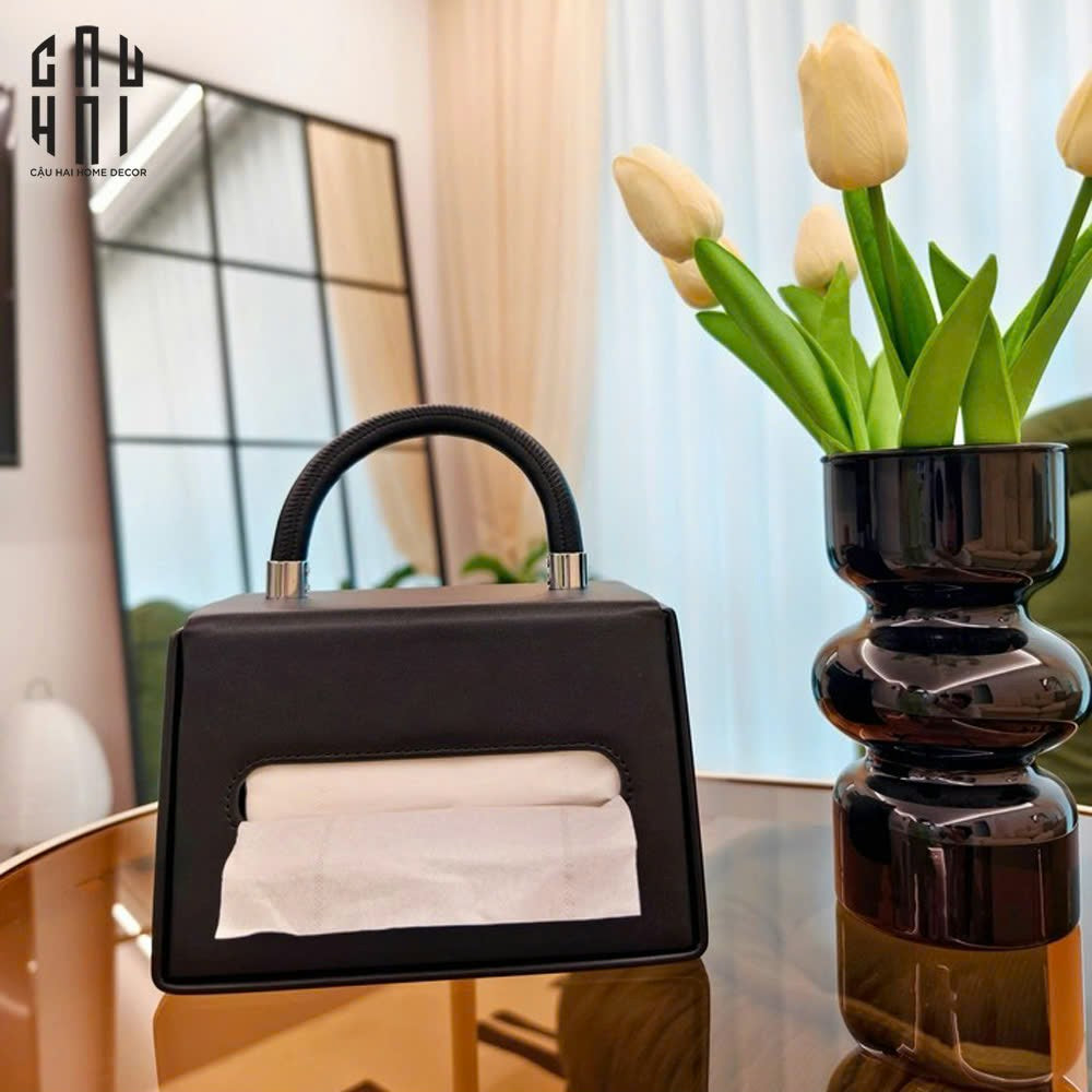 Hộp Khăn Giấy Da Savoir "La Damme Iconique" Lady Bag-HỘP KHĂN GIẤY-CẬU HAI HOME DECOR