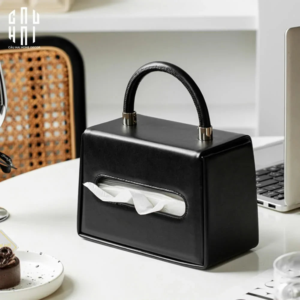 Hộp Khăn Giấy Da Savoir "La Damme Iconique" Lady Bag-HỘP KHĂN GIẤY-CẬU HAI HOME DECOR