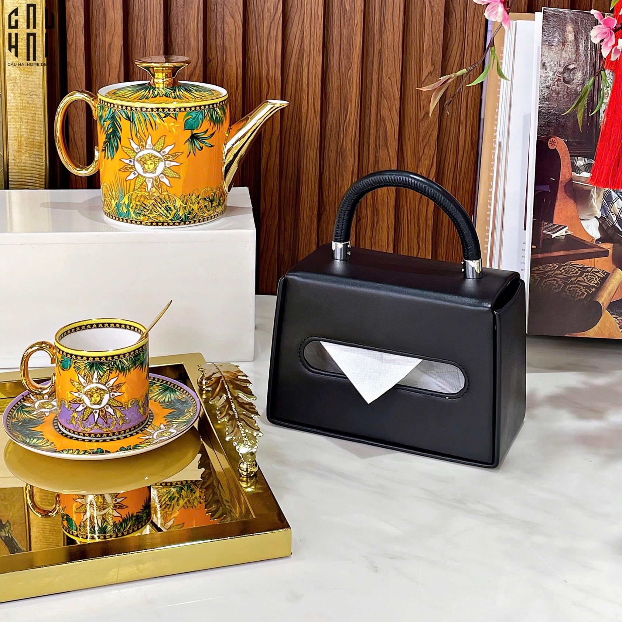 Hộp Khăn Giấy Da Savoir "La Damme Iconique" Lady Bag-HỘP KHĂN GIẤY-CẬU HAI HOME DECOR