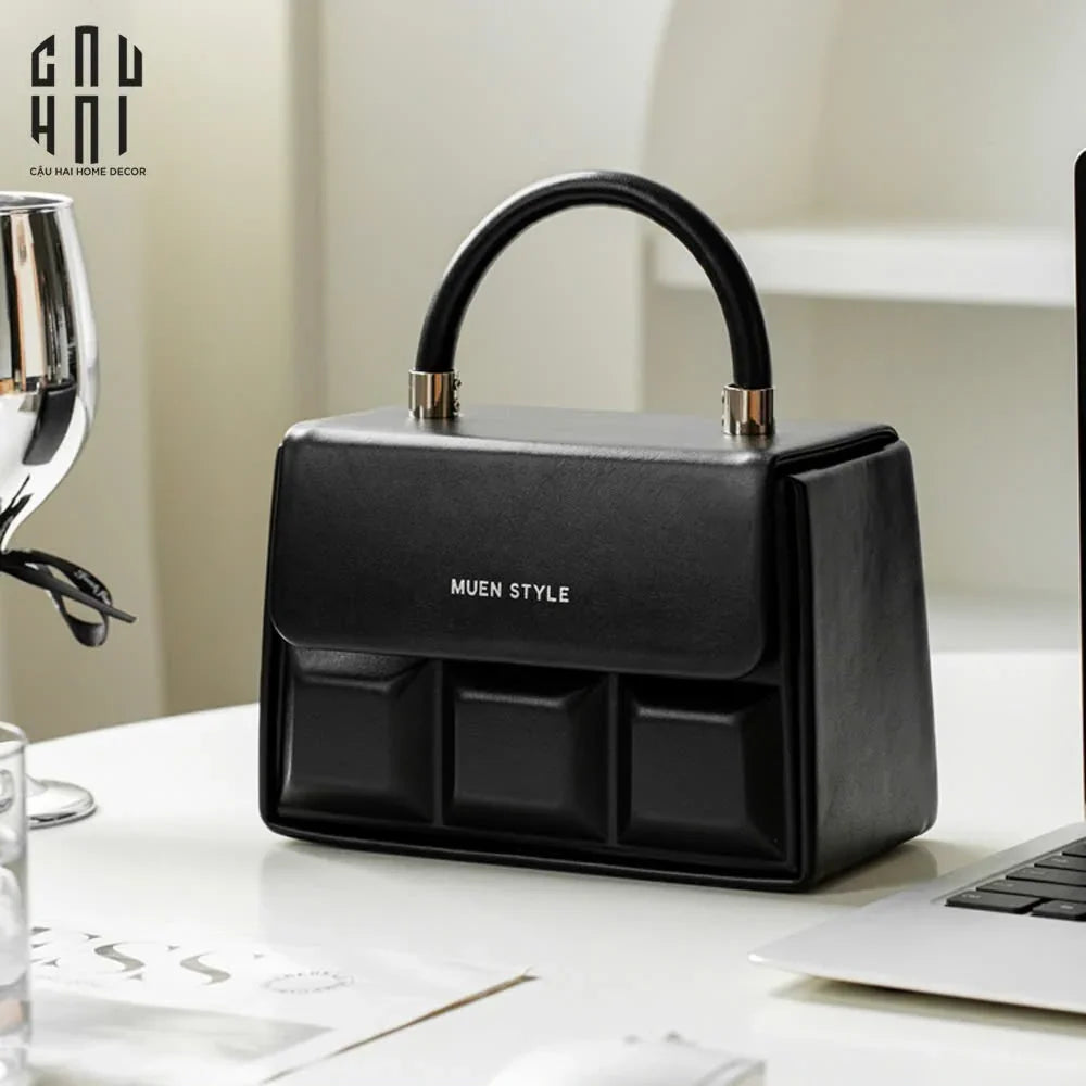 Hộp Khăn Giấy Da Savoir "La Damme Iconique" Lady Bag-HỘP KHĂN GIẤY-CẬU HAI HOME DECOR