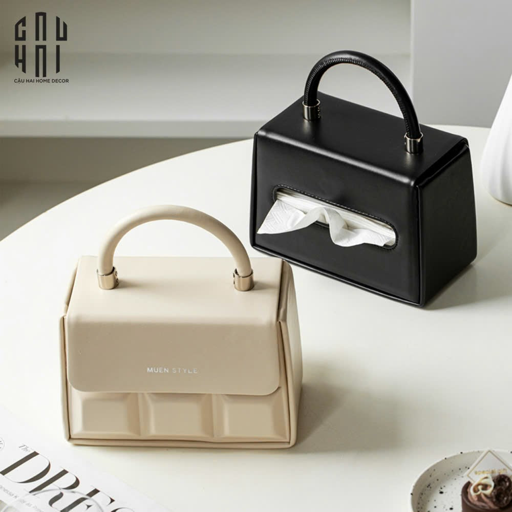 Hộp Khăn Giấy Da Savoir "La Damme Iconique" Lady Bag-HỘP KHĂN GIẤY-CẬU HAI HOME DECOR