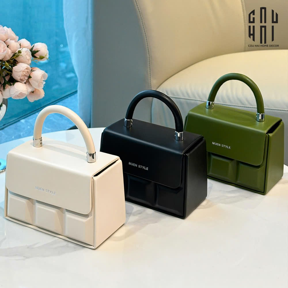 Hộp Khăn Giấy Da Savoir "La Damme Iconique" Lady Bag-HỘP KHĂN GIẤY-CẬU HAI HOME DECOR