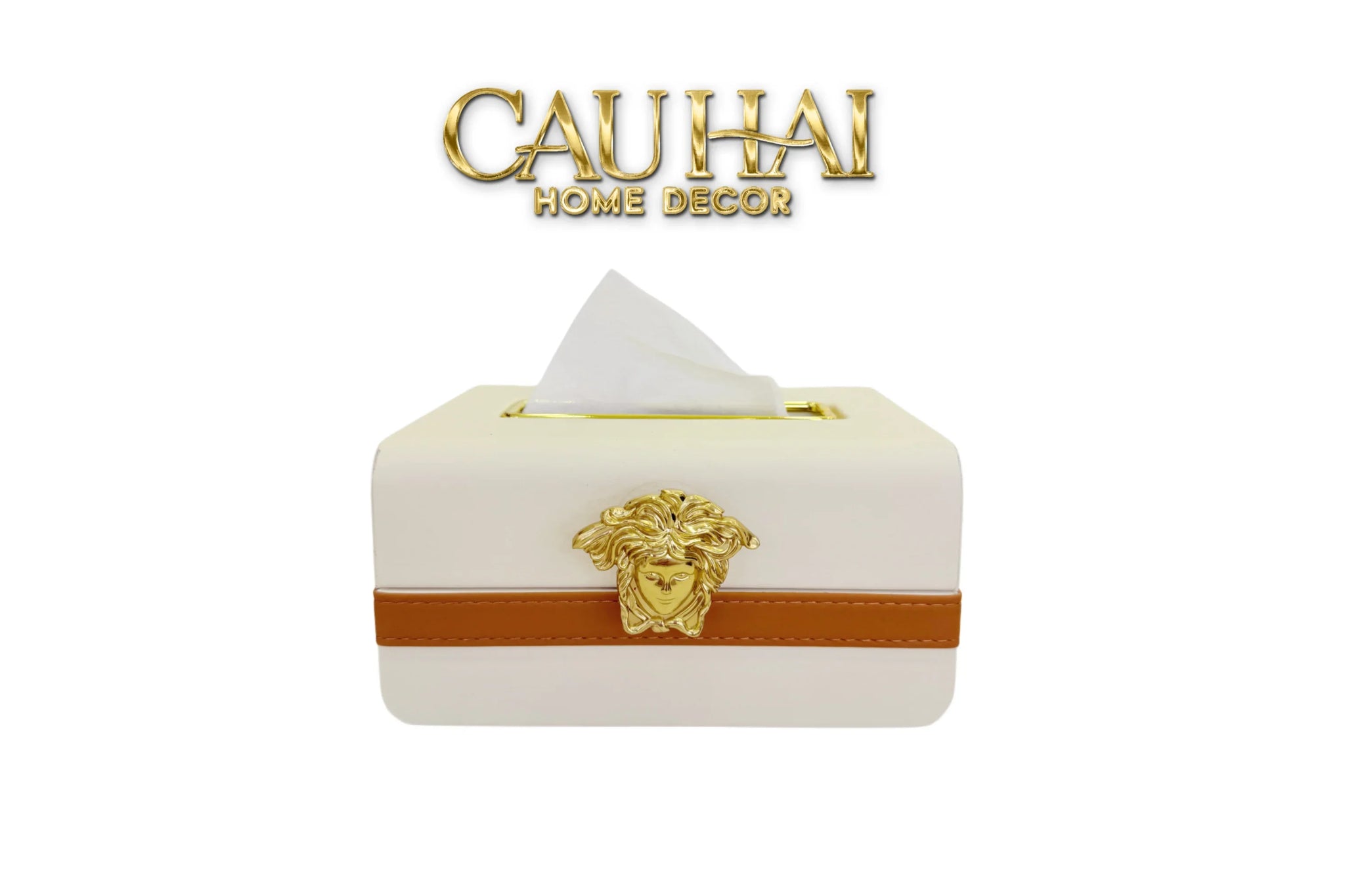 Hộp Khăn Giấy Lux Ivory Leather Medus Spéciale Édition-HỘP KHĂN GIẤY-CẬU HAI HOME DECOR