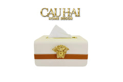 Hộp Khăn Giấy Lux Ivory Leather Medus Spéciale Édition-HỘP KHĂN GIẤY-CẬU HAI HOME DECOR