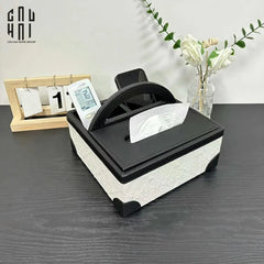 Hộp Khăn Giấy Lux Leather Noire Mystique-HỘP KHĂN GIẤY-CẬU HAI HOME DECOR