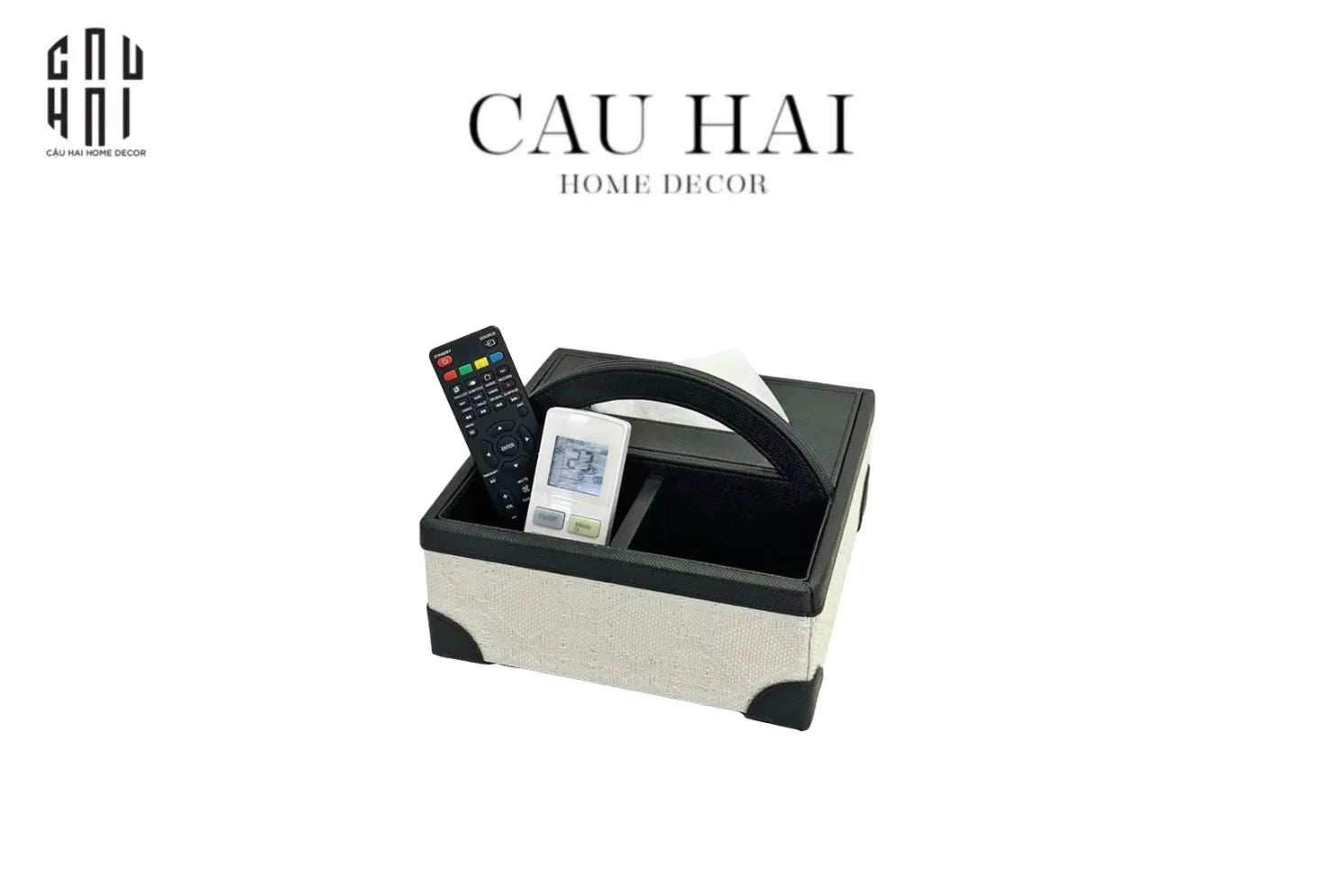 Hộp Khăn Giấy Lux Leather Noire Mystique-HỘP KHĂN GIẤY-CẬU HAI HOME DECOR