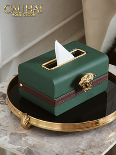 Hộp Khăn Giấy Lux Veridant Leather - Medusa Spéciale Édition-HỘP KHĂN GIẤY-CẬU HAI HOME DECOR