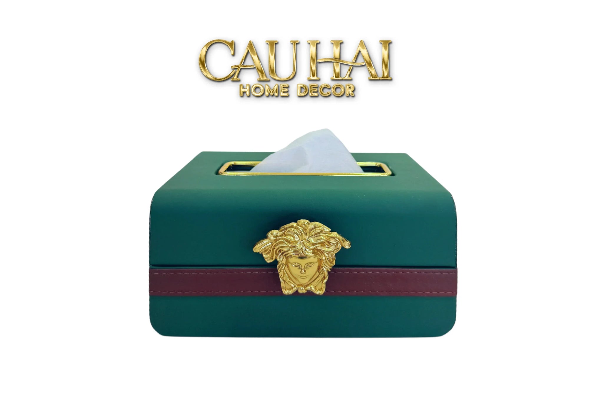 Hộp Khăn Giấy Lux Veridant Leather - Medusa Spéciale Édition-HỘP KHĂN GIẤY-CẬU HAI HOME DECOR