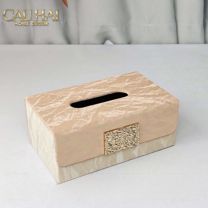 Hộp Khăn Giấy Marble Éclat Champagne 24*16*10-HỘP KHĂN GIẤY-CẬU HAI HOME DECOR-CẬU HAI HOME DECOR