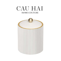 Hộp Kim Loại Bọc Da Luxe Leather - Vermouth-HỘP TRANG SỨC-CẬU HAI HOME DECOR