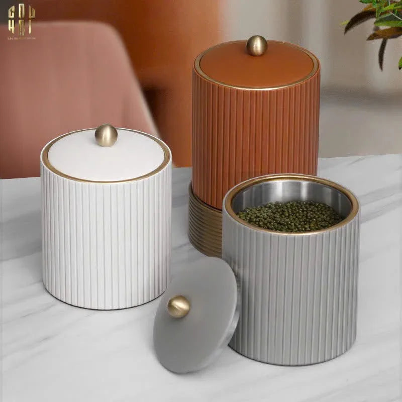 Hộp Kim Loại Bọc Da Luxe Leather - Vermouth-HỘP TRANG SỨC-CẬU HAI HOME DECOR