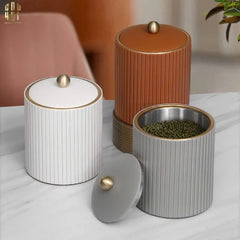 Hộp Kim Loại Bọc Da Luxe Leather - Vermouth-HỘP TRANG SỨC-CẬU HAI HOME DECOR