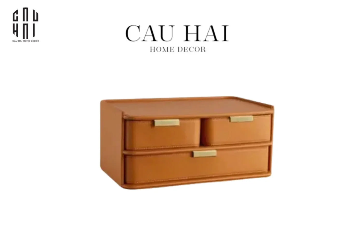 Hộp Lưu Trữ Da Pu Alexander 2 Tầng-HỘP TRANG SỨC-CẬU HAI HOME DECOR