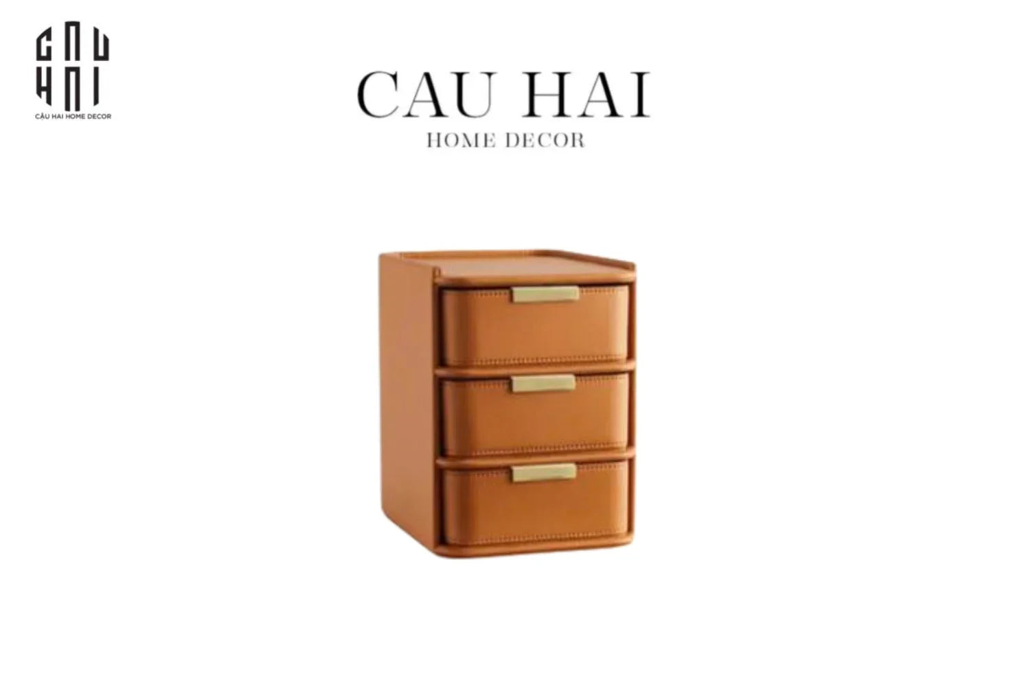 Hộp Lưu Trữ Da Pu Alexander 3 Tầng-HỘP TRANG SỨC-CẬU HAI HOME DECOR