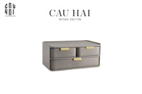 Hộp Lưu Trữ Da Pu Modern 2 Tầng-HỘP TRANG SỨC-CẬU HAI HOME DECOR