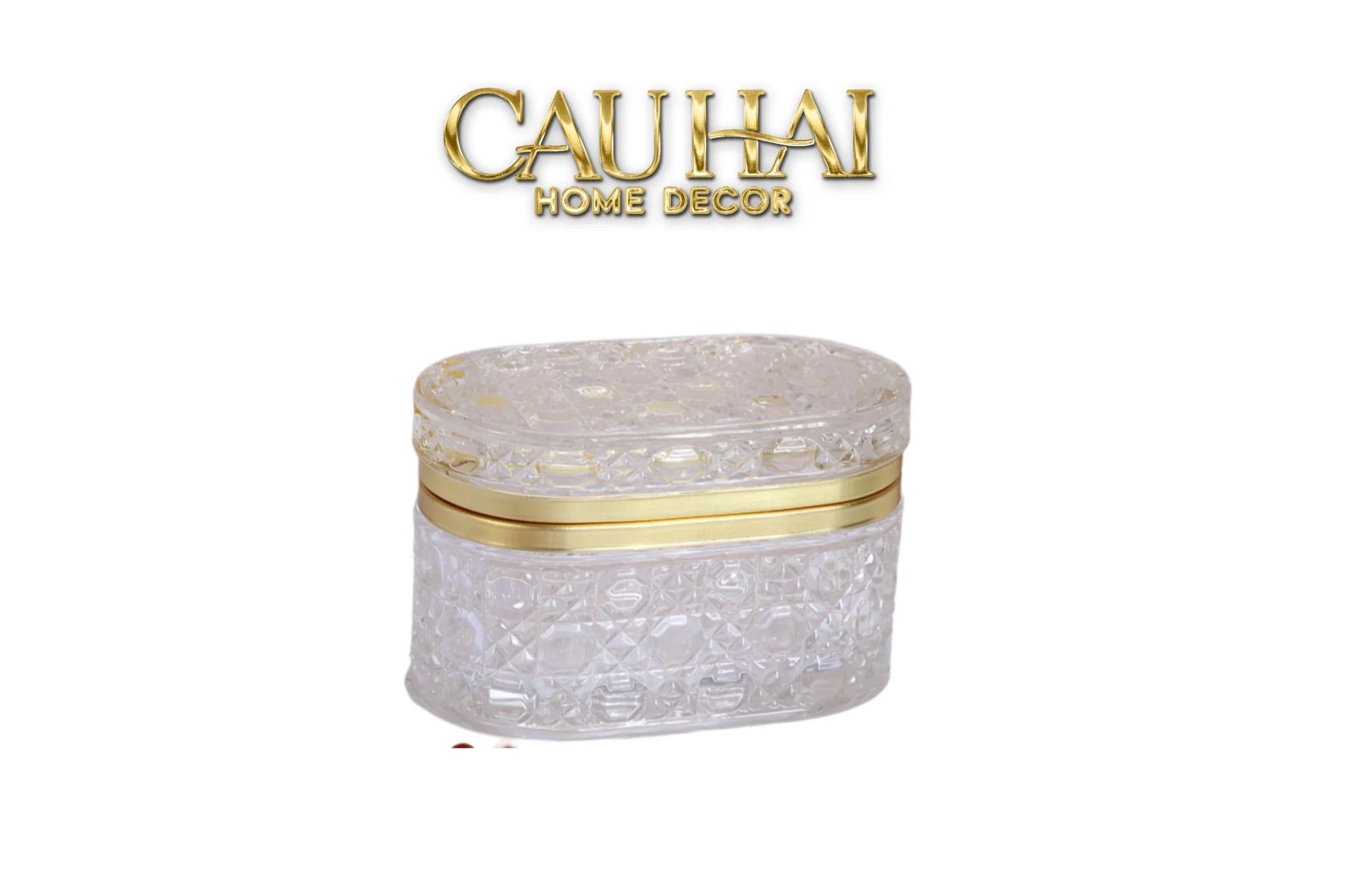 Hộp Pha Lê Cannage D'Or Éclat Diamant Facetté-HỘP TRANG SỨC-CẬU HAI HOME DECOR