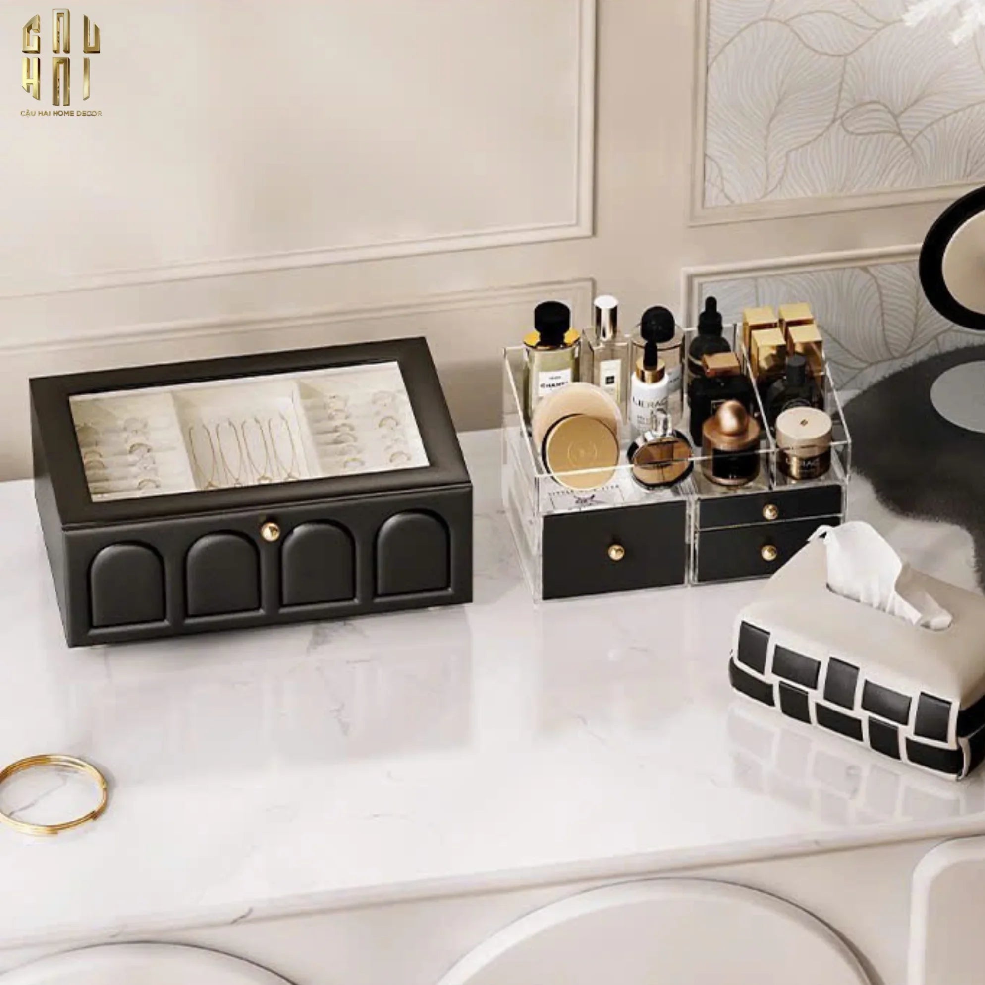Hộp Trang Sức Da Elegance Faubourg Fw25-HỘP TRANG SỨC-CẬU HAI HOME DECOR
