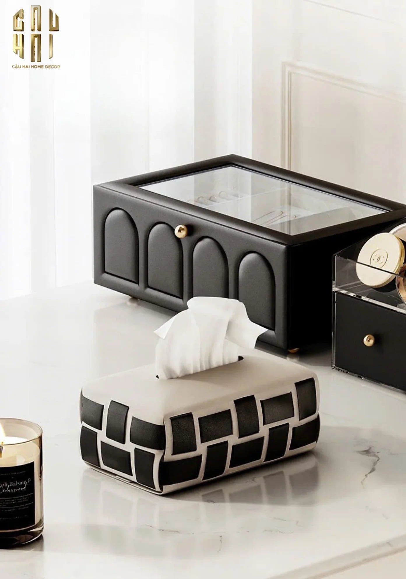 Hộp Trang Sức Da Elegance Faubourg Fw25-HỘP TRANG SỨC-CẬU HAI HOME DECOR