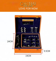 Hộp Trang Sức Da Màu Cam Biểu Tượng Lux Leather H-Signature-TƯỢNG TRANG TRÍ-CẬU HAI HOME DECOR