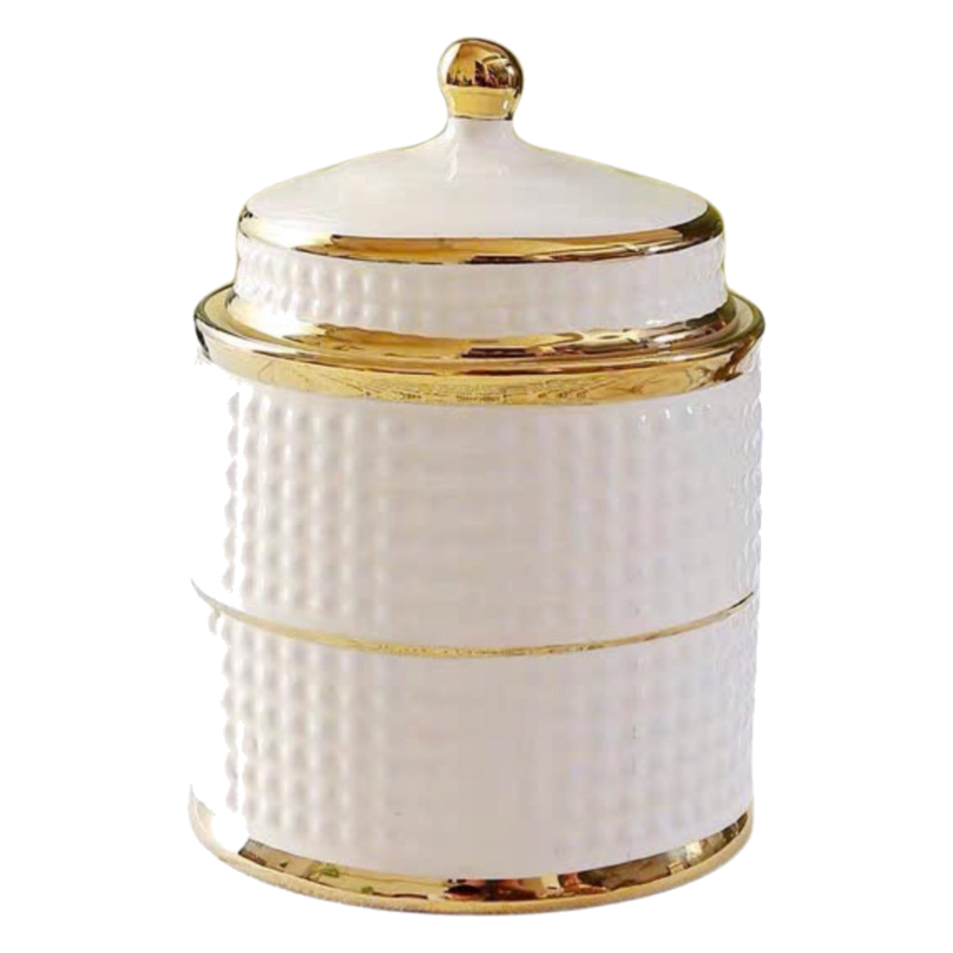 Hũ Pantry Gốm Sứ Carlton Ivory 9x9x15 - Cậu Hai Home Decor