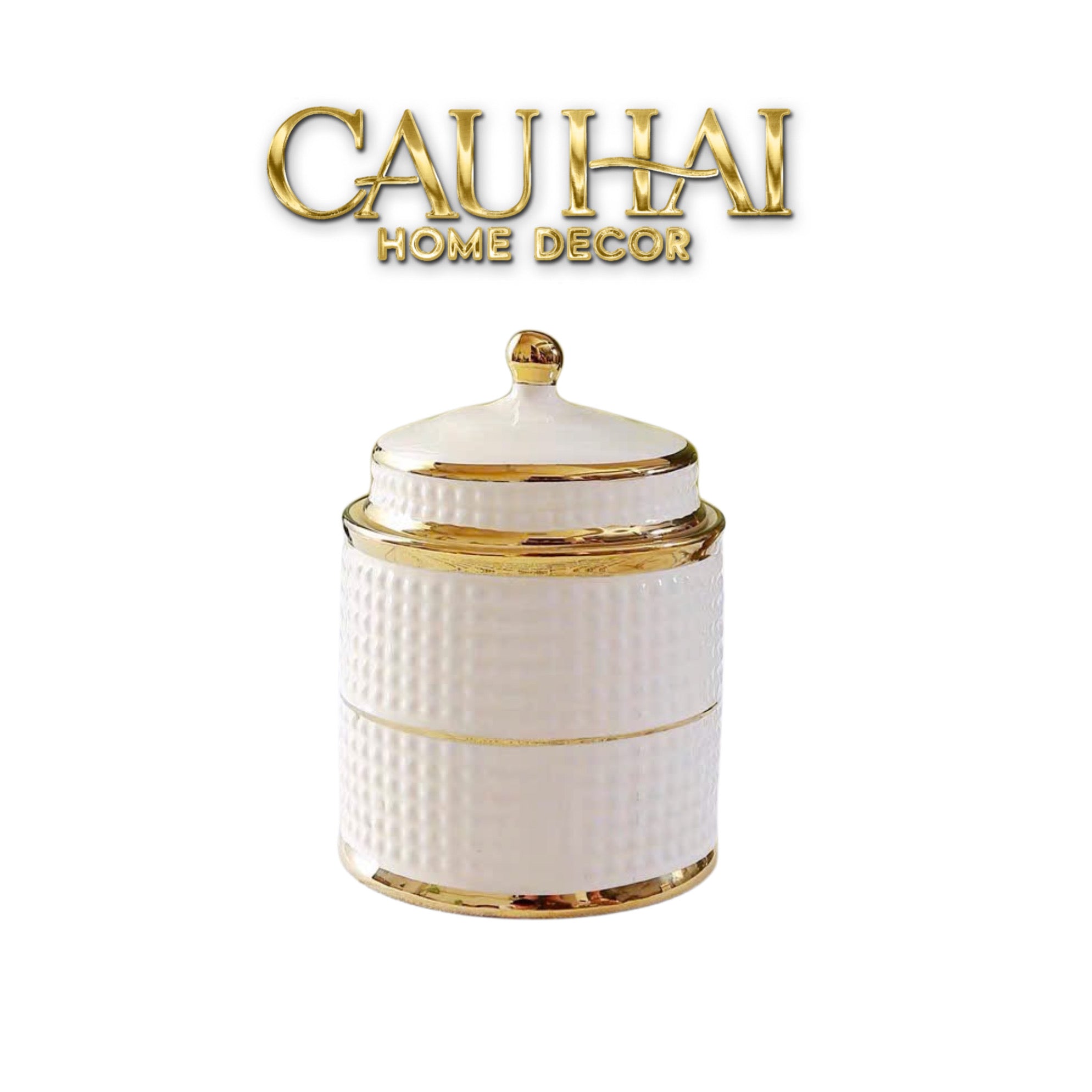 Hũ Pantry Gốm Sứ Carlton Ivory 9x9x15-HŨ TRANG TRÍ-CẬU HAI HOME DECOR
