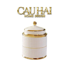 Hũ Pantry Gốm Sứ Carlton Ivory 9x9x15-HŨ TRANG TRÍ-CẬU HAI HOME DECOR
