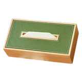 Hộp Khăn Giấy Gị Bọc Da Ethan Signature Atélier Luxe Leather - Vert Olive 13x25-HỘP KHĂN GIẤY-CẬU HAI HOME DECOR