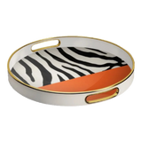 Khay Gỗ Tròn Acrylic Sauvage Vermilion Zebra Round Serving Trays D35-KHAY TRANG TRÍ-CẬU HAI HOME DECOR-CẬU HAI HOME DECOR