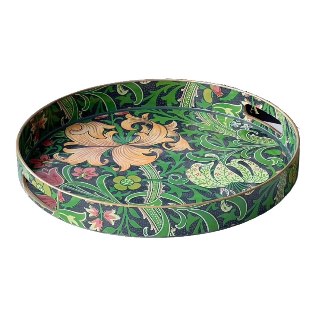Khay Tròn Acrylic Veridant Forest Baroque Decorative Trays D33