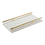Maison Couture - Khay Đá Marble Chữ Nhật Pearl– Gold Ivory Handles 22×40-KHAY TRANG TRÍ-Đối tác tại Trung Quốc theo từng đơn đặt hàng-CẬU HAI HOME DECOR