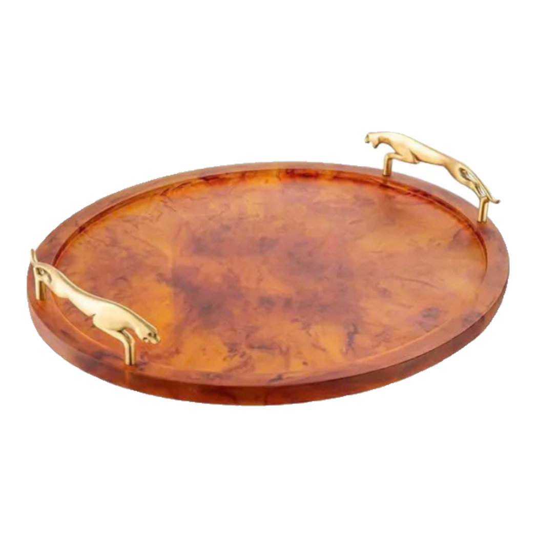 Maison Coutre - Khay Tròn Màu Hổ Phách   Amber  Savage D43