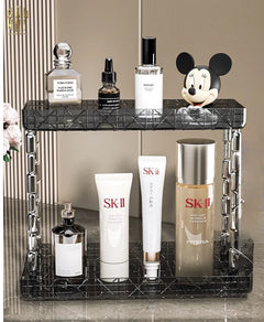 Kệ 2 Tầng Acrylic Runway Module Black Cannage-KỆ TRANG TRÍ-CẬU HAI HOME DECOR