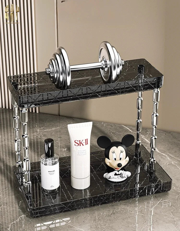 Kệ 2 Tầng Acrylic Runway Module Black Cannage-KỆ TRANG TRÍ-CẬU HAI HOME DECOR