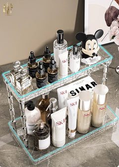 Kệ 2 Tầng Acrylic Runway Module Black Cannage-KỆ TRANG TRÍ-CẬU HAI HOME DECOR