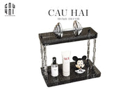 Kệ 2 Tầng Acrylic Runway Module Black Cannage-KỆ TRANG TRÍ-CẬU HAI HOME DECOR