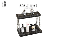 Kệ 2 Tầng Acrylic Runway Module Black Cannage-KỆ TRANG TRÍ-CẬU HAI HOME DECOR