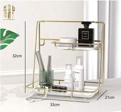 Kệ 2 Tầng Đá Marble Trắng Roosevelt Mansion 21x32x32-KỆ TRANG TRÍ-CẬU HAI HOME DECOR