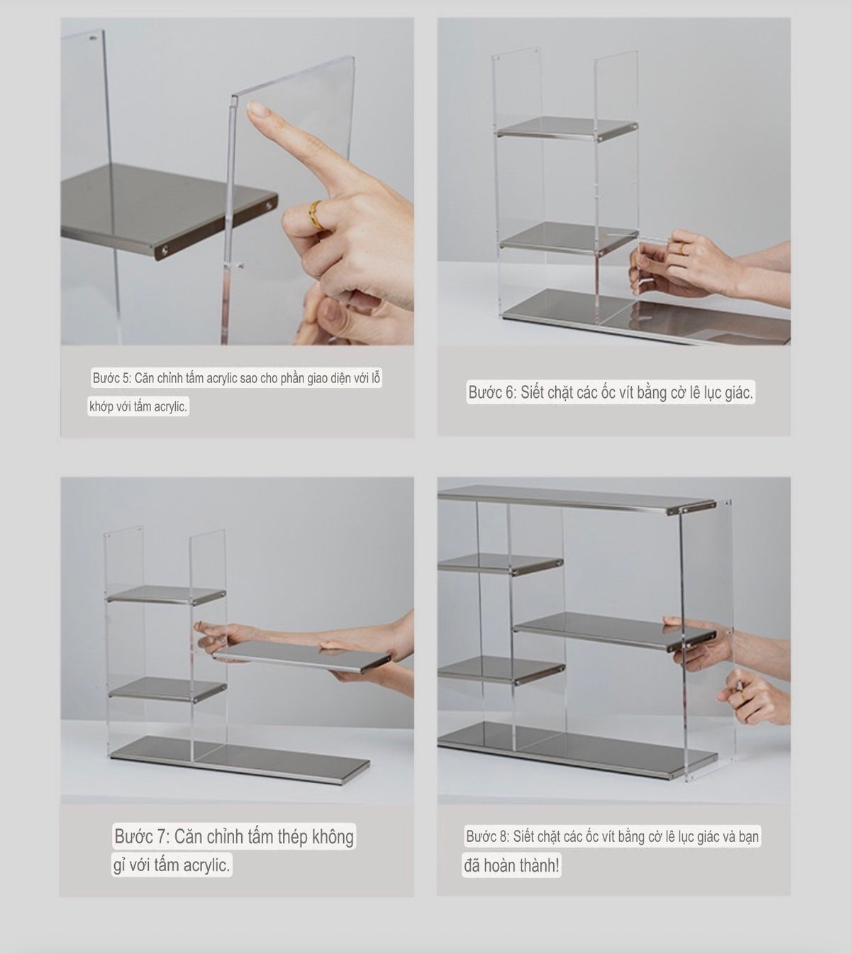 Kệ 3.5 Tầng Acrylic Bậc Thang Metal Velvet Ladder Shelf Tiered Organizer 42x13.9x38.1-KỆ TRANG TRÍ-CẬU HAI HOME DECOR-CẬU HAI HOME DECOR