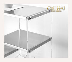 Kệ 3.5 Tầng Acrylic Bậc Thang Metal Velvet Ladder Shelf Tiered Organizer 42x13.9x38.1-CẬU HAI HOME DECOR