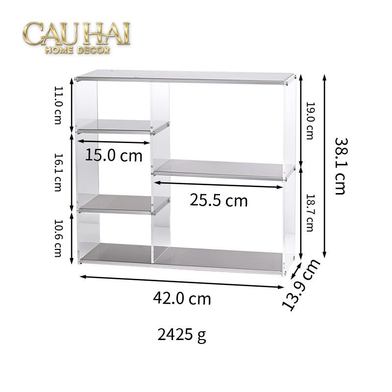 Kệ 3.5 Tầng Acrylic Bậc Thang Metal Velvet Ladder Shelf Tiered Organizer 42x13.9x38.1-CẬU HAI HOME DECOR