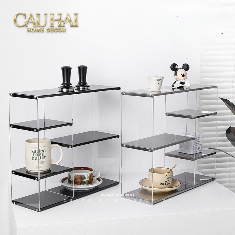 Kệ 3.5 Tầng Acrylic Bậc Thang Metal Velvet Ladder Shelf Tiered Organizer 42x13.9x38.1-KỆ TRANG TRÍ-CẬU HAI HOME DECOR-CẬU HAI HOME DECOR