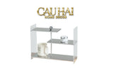 Kệ Acrylic 3 Tầng So Le Metal Velvet Staggered Shelves - Tiered Organizer 39.1x13.9x30-KỆ TRANG TRÍ-CẬU HAI HOME DECOR