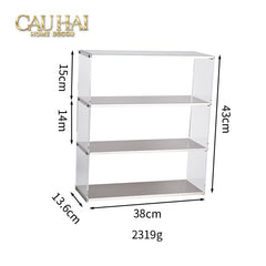 Kệ Acrylic 4 Tầng Metal Velvet Shelf Tiered Organizer 38x13.6x43-CẬU HAI HOME DECOR
